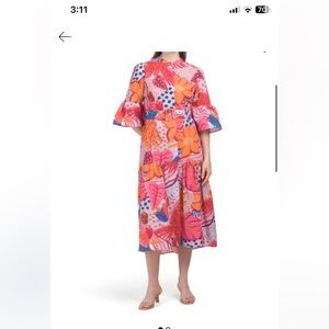 NWT FARM Rio lilac colorful party midi dress